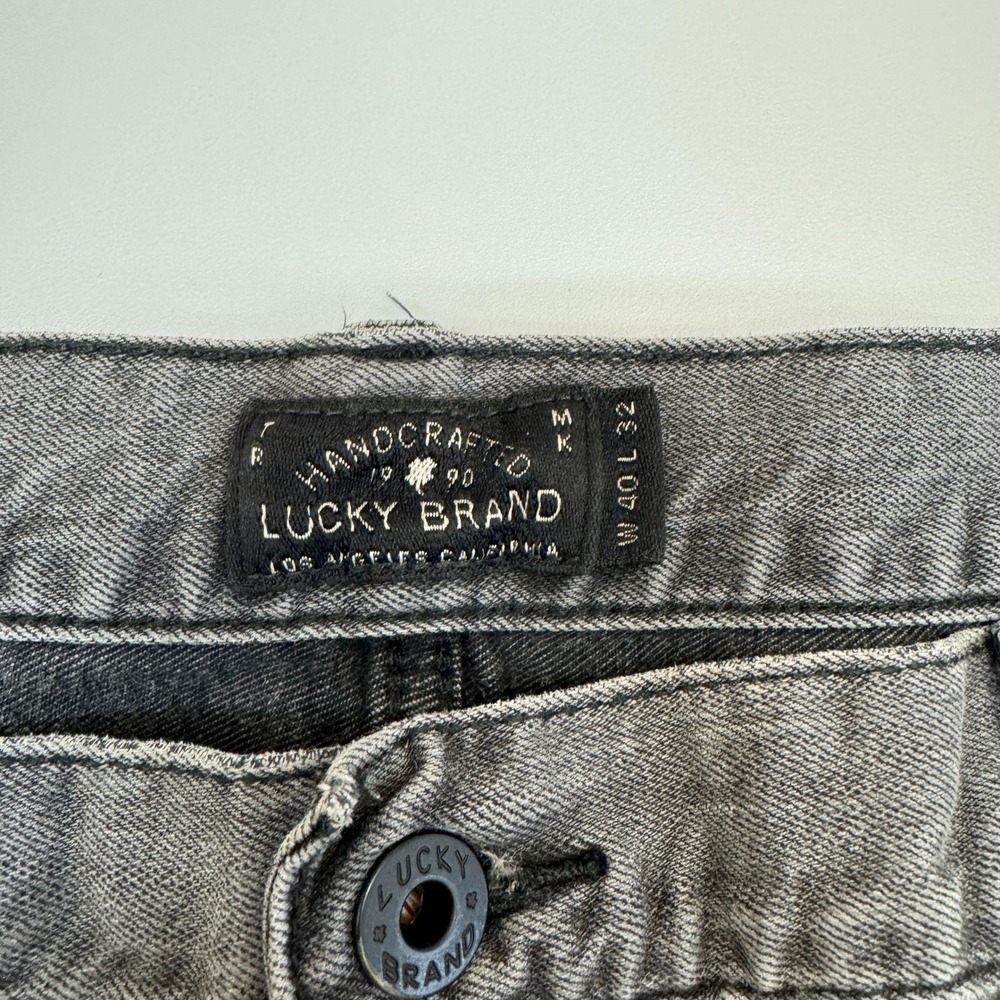 Lucky Brand Jeans Mens 40x30 Gray 221 Original Straight Denim Grunge Goth Skater - Picture 4 of 11